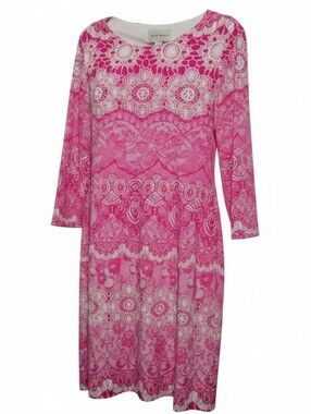 Donna Morgan Pink Lace-Pattern Shift Dress